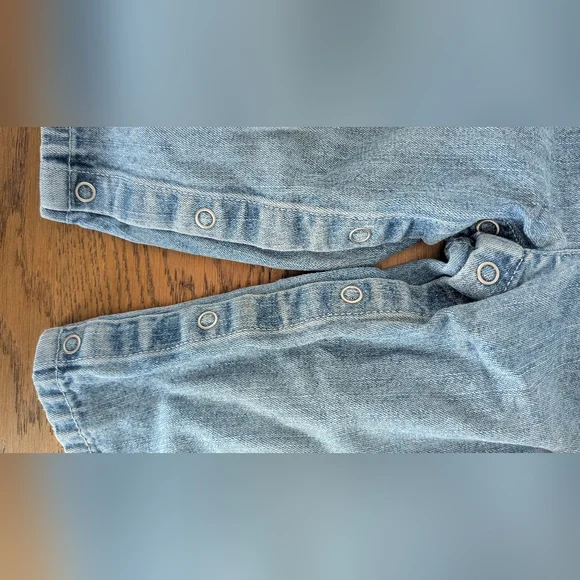 12M-18M - Y2K Tommy Hilfiger - Baby Light Blue Denim Cargo Jeans - Picture 7 of 8